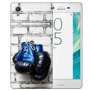 Silikon TPU Hülle mit Boxhandschuhe Fotodruck für Sony Xperia X 