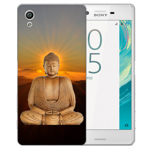 Sony Xperia X TPU Silikon Cover Tasche mit Frieden buddha Fotodruck 