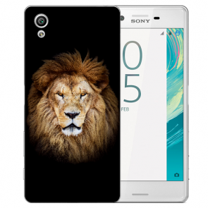 Silikon TPU Case Hülle mit Löwenkopf Foto Druck für Sony Xperia XA Etui