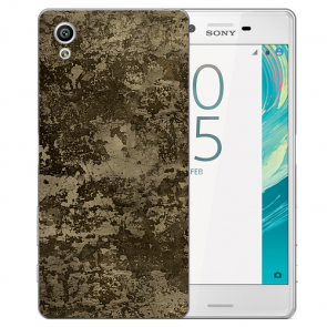 Sony Xperia XA Schutzhülle Silikon TPU Hülle mit Foto Druck Braune Muster 