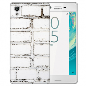 Silikon TPU Hülle mit Fotodruck Weiße Mauer für Sony Xperia XA Ultra 