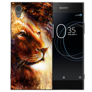 Silikon TPU für Sony Xperia L1 Handy Hülle mit Bild Druck LöwenKopf Porträt