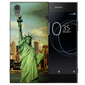 Sony Xperia XA1 Silikon TPU Hülle mit Fotodruck Freiheitsstatue