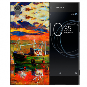 Silikon TPU für Sony Xperia L1 Handy Hülle mit Bild Druck Gemälde 
