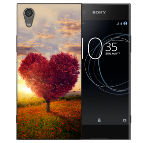 Silikon TPU Handy Hülle mit Bild Druck Herzbaum für Sony Xperia L1