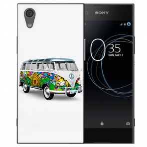 Sony Xperia L1 Silikon TPU Handy Hülle mit Bild Druck Hippie Bus