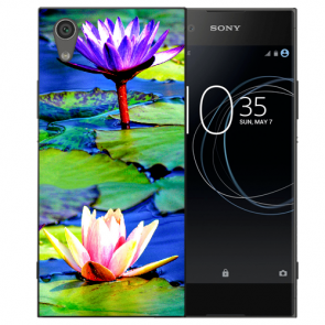 Sony Xperia L1 TPU Silikon Handyhülle mit Bilddruck Lotosblumen Etui