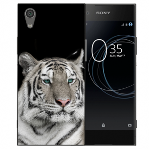 Silikon Schutzhülle TPU Case Hülle mit Tiger Bild Druck für Sony Xperia L1