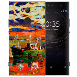 Handy Hülle Silikon TPU mit Fotodruck Gemälde für Sony Xperia L2 Etui