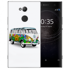 Silikon TPU Hülle mit Bilddruck Hippie Bus für Sony Xperia XA2 Ultra