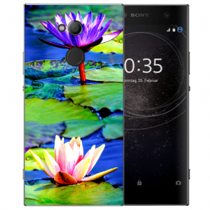 TPU Silikon für Sony Xperia L2 Handy Hülle  mit Bilddruck Lotosblumen