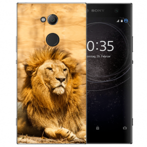 TPU Case Handy Hülle Silikon für Sony Xperia L2 mit Löwe Foto Druck 