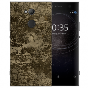 Sony Xperia XA2 Ultra Silikon TPU Hülle mit Braune Muster Fotodruck Etui