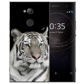 TPU Case Handy Hülle Silikon mit Tiger Foto Druck für Sony Xperia L2