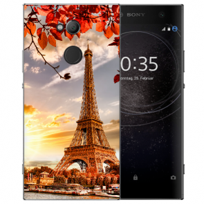 Silikon TPU Hülle für Sony Xperia XA2 Ultra mit Eiffelturm Foto Druck 