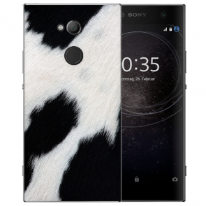  Handy Hülle Silikon TPU mit Foto Druck Kuhmuster für Sony Xperia L2 Schutzhülle 