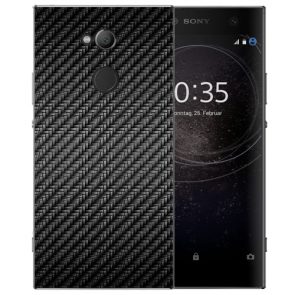 Sony Xperia XA2 Ultra Silikon TPU Hülle mit Foto Druck Carbon Optik