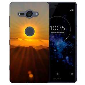 Sony Xperia XZ2 Compact Silikon TPU Hülle mit Fotodruck Sonnenaufgang