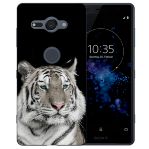 Sony Xperia XZ2 Compact Silikon Handy Schutzhülle mit Fotodruck Tiger