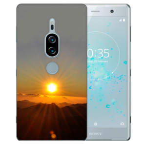 Sony Xperia XZ2 Premium Silikon TPU Hülle mit Fotodruck Sonnenaufgang