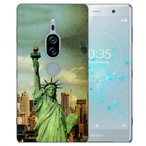 Sony Xperia XZ2 Premium Hülle TPU mit Fotodruck Freiheitsstatue