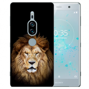 Sony Xperia XZ2 Premium Silikon Hülle TPU mit Fotodruck Löwenkopf