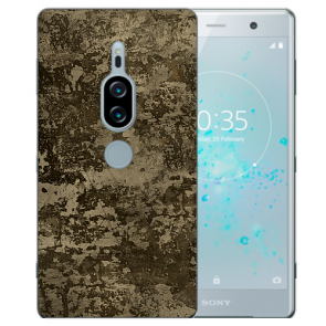 TPU Silikon Hülle mit Fotodruck Braune Muster für Sony Xperia XZ2 Premium