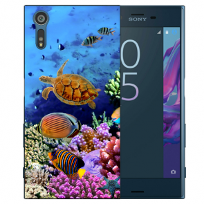 Sony Xperia XZ TPU Handy Hülle mit Fotodruck Aquarium Schildkröten
