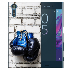 Sony Xperia XZ Silikon TPU Handy Hülle mit Fotodruck Boxhandschuhe