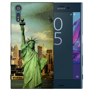 Sony Xperia XZ Silikon TPU Handy Hülle mit Fotodruck Freiheitsstatue