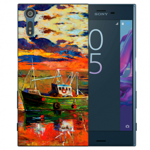 Silikon TPU Handy Hülle mit Fotodruck Gemälde für Sony Xperia XZ
