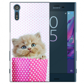 Sony Xperia XZ Silikon TPU Handy Hülle mit Fotodruck Kätzchen Baby 