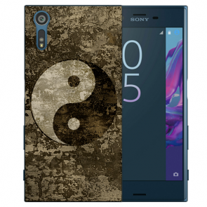 Silikon TPU Handy Hülle mit Fotodruck Yin Yang für Sony Xperia XZ
