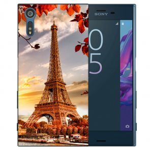 Sony Xperia XZ Silikon TPU Handy Hülle mit Fotodruck Eiffelturm