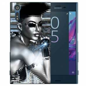 TPU Handy Hülle für Sony Xperia XZ Case mit Fotodruck Robot Girl 