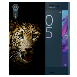 Schutzhülle TPU Hülle Case für Sony Xperia XZ mit Leopard Fotodruck 
