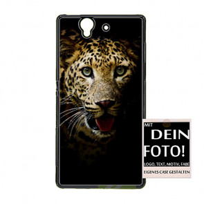 2D Hülle für Sony Xperia Z L36H Hard Case mit Foto und Text zum selbst gestalten.