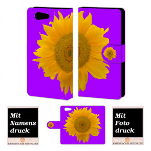 Sony Xperia Z4 Mini Handy Tasche Hülle mit Bild Druck Sonnenblumen 