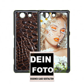 2D Hülle für Sony Xperia z4 mini Hard Case mit Foto und Text zum selbst gestalten.