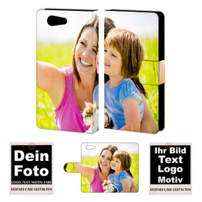 PU-Ledertasche für Sony Xperia Z4 Mini mit Foto und Text Druck