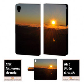 Sony Xperia Z5 Personalisierte Handy Tasche mit Sonnenaufgang + Fotodruck