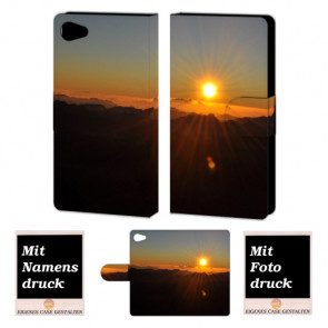 Sony Xperia Z5 Mini Handy Tasche Hülle mit Foto Druck Sonnenaufgang 