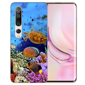 Xiaomi Mi 10 Pro Silikon Hülle mit Fotodruck Aquarium Schildkröten 