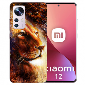 Silikoncover Case TPU Schale für Xiaomi 12 (5G) Bilddruck Löwenkopf Porträt