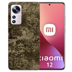 TPU Silikoncover Case für Xiaomi 12 (5G) Bilddruck Braune Muster