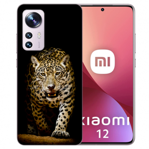 Silikoncover Case für Xiaomi 12 Pro (5G) Leopard bei der Jagd Bilddruck 