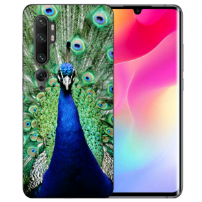 Silikon TPU Hülle mit Fotodruck Pfau für Xiaomi Mi CC9 Pro