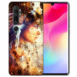 Silikon TPU Hülle mit Fotodruck Indianerin Porträt für Xiaomi Mi CC9 Pro