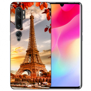 Silikon TPU Hülle für Xiaomi Mi CC9 Pro mit Fotodruck Eiffelturm 