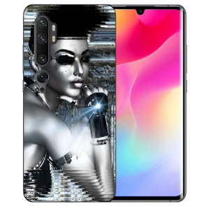 Silikon TPU Hülle für Xiaomi Mi CC9 Pro mit Fotodruck Robot Girl